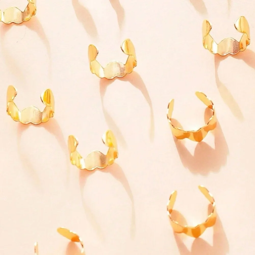 40 Pack Fairy-core Gold Cleopatra Heart Shaped Hair Cuffs Accessories Set Braids